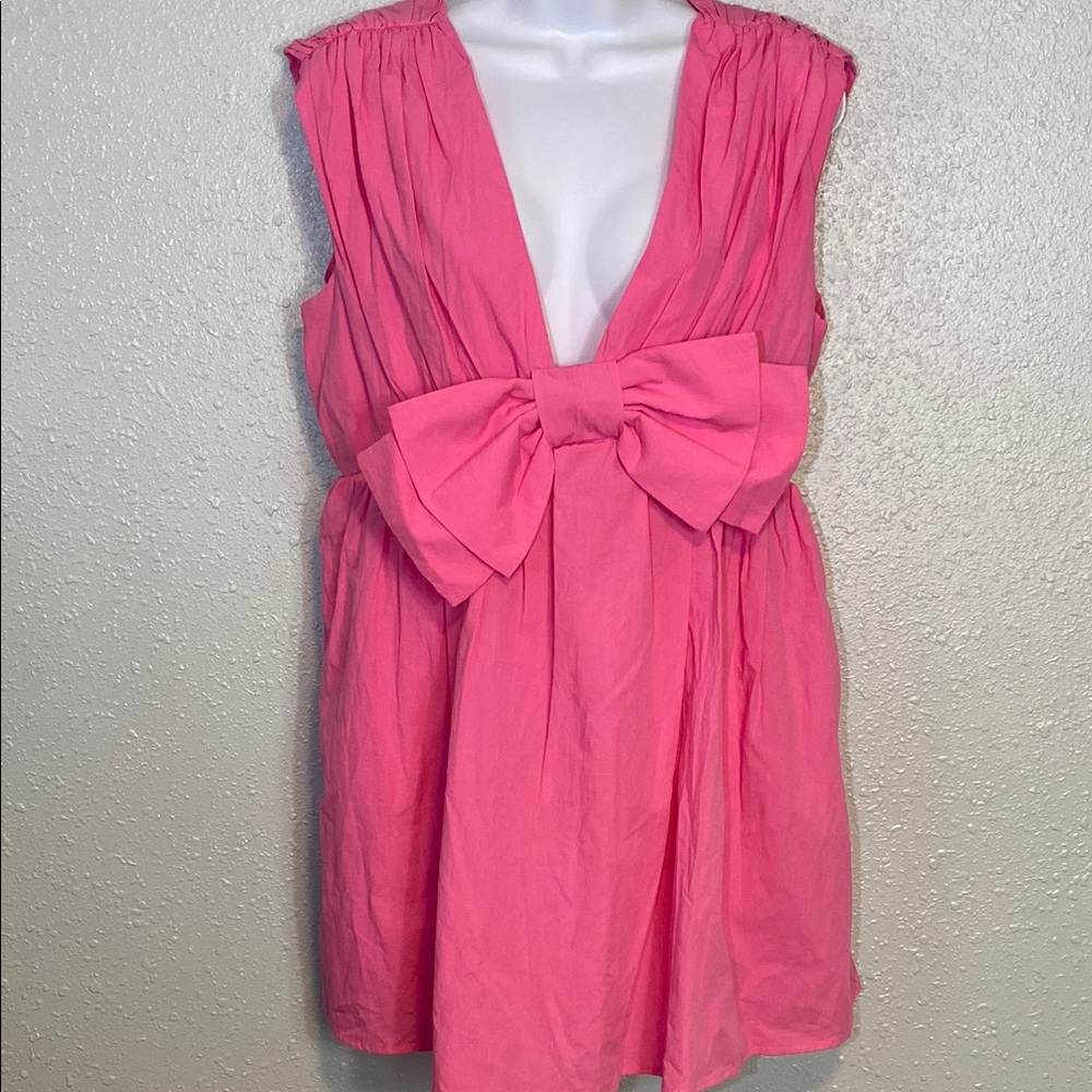 BUCKETLIST Pink Mini Dress Tunic with Bow - Picture 9 of 9